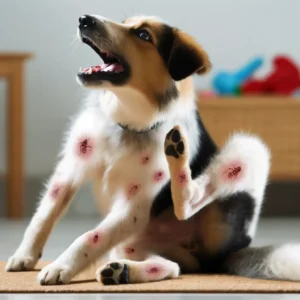 Flöhe bekämpfen - ein Hund kratzt sich