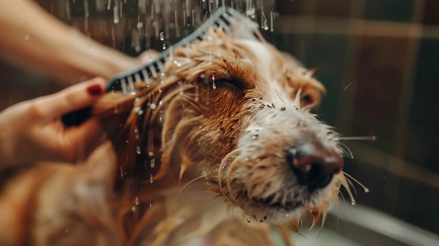 Flohbisse bei Hunden vorbeugen durch Baden und Kämmen