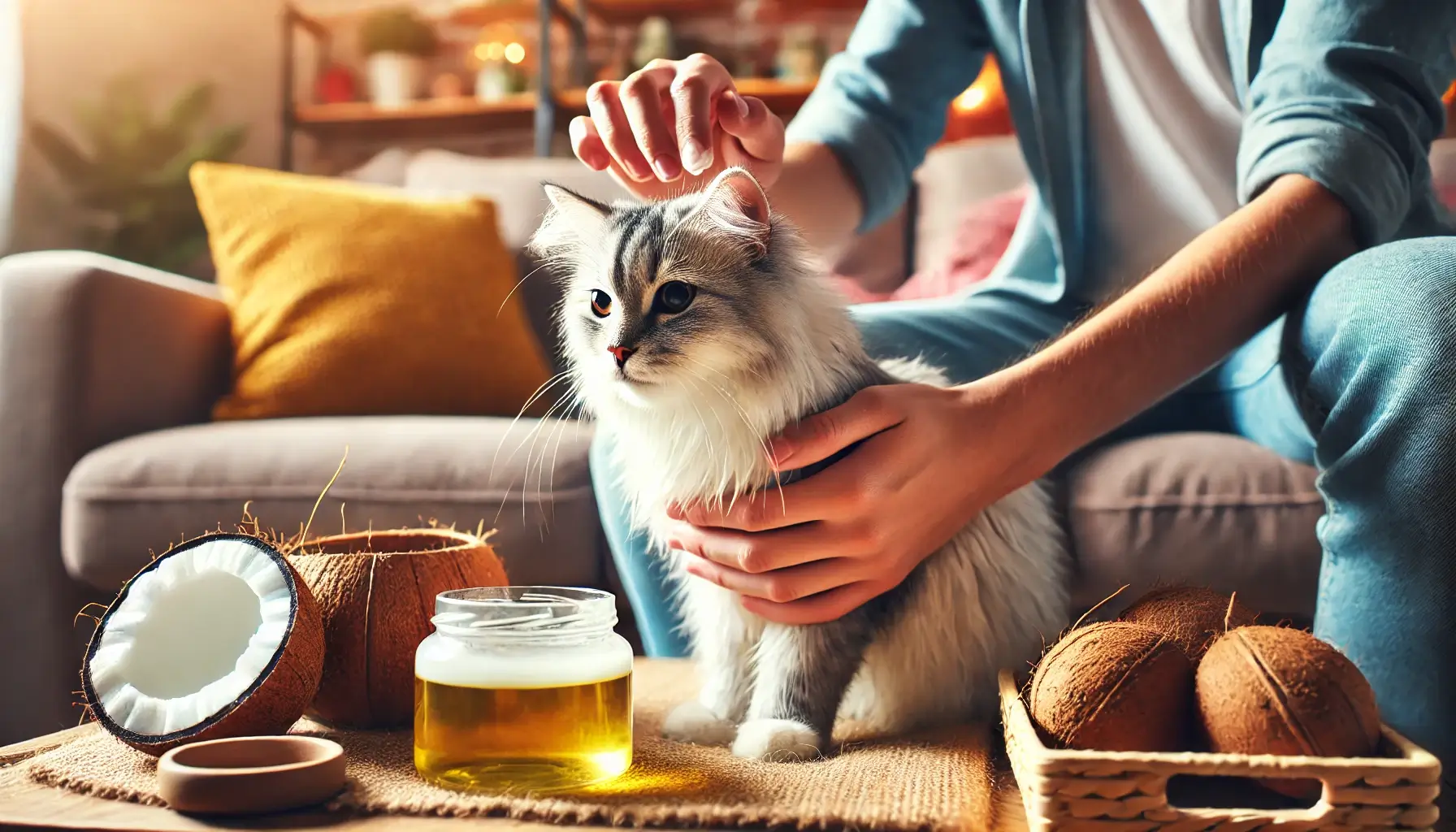 Kokosnussöl als Hausmittel Flöhe bei Katzen