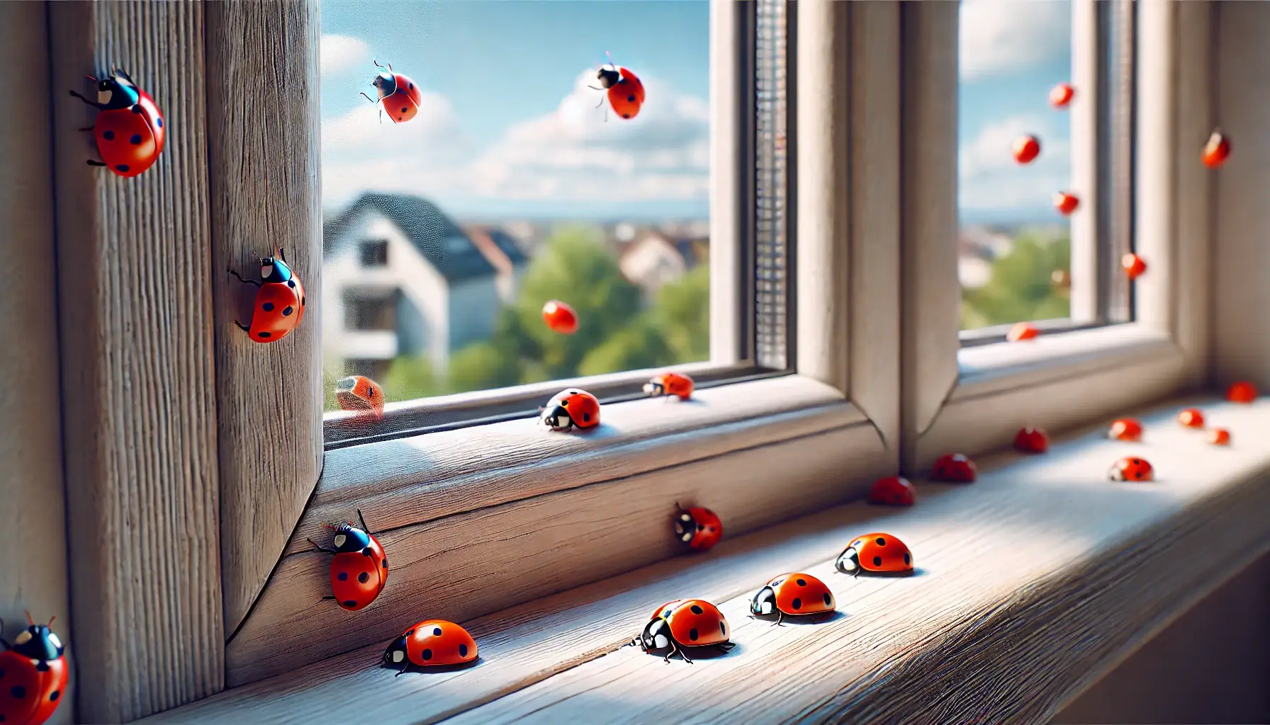 Marienkäfer im Fensterrrahmen