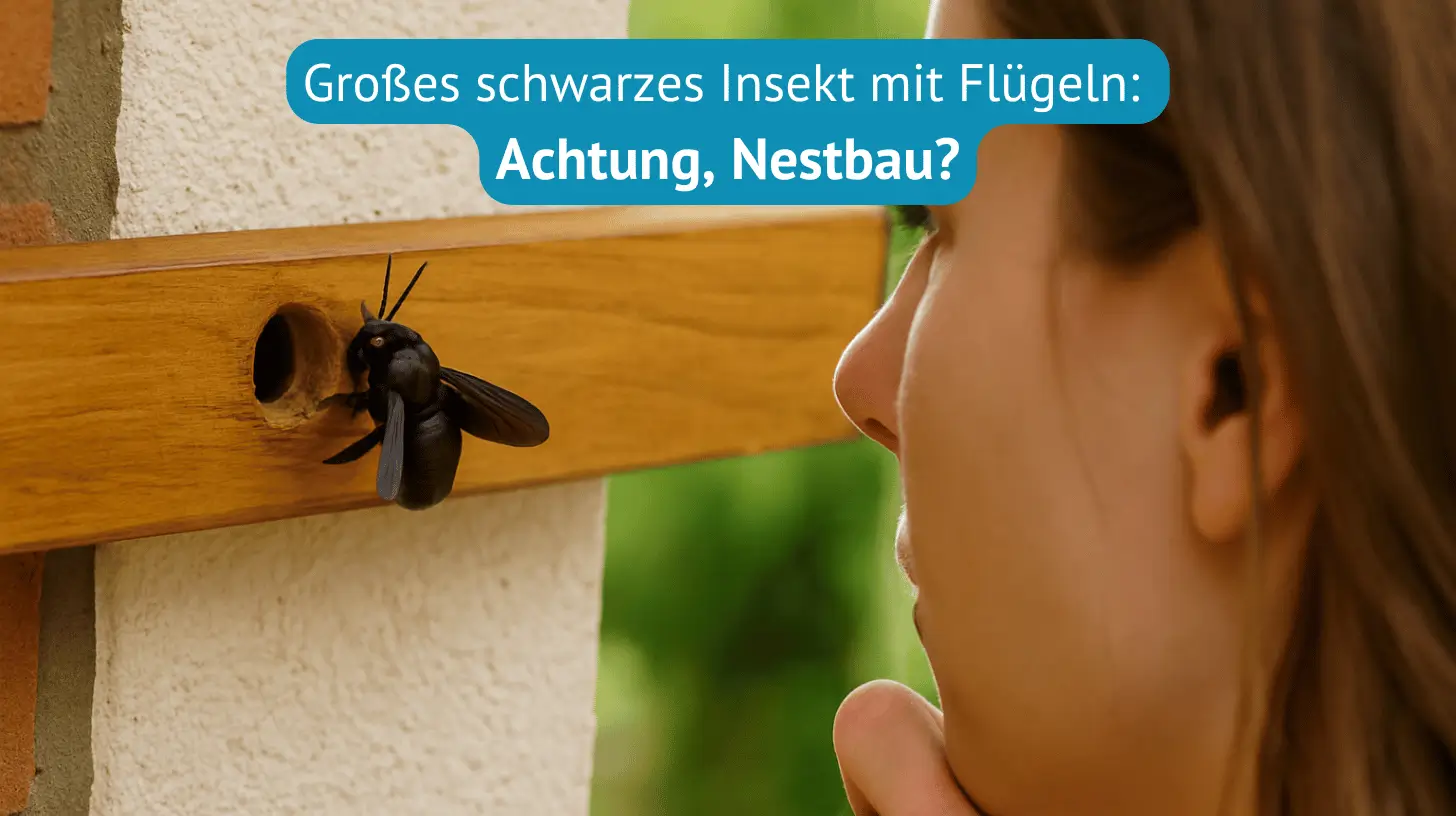 großes schwarzes insekt mit flügeln